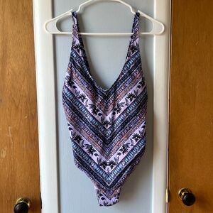 Kendall and Kylie Purple Boho One Piece Swim Suit